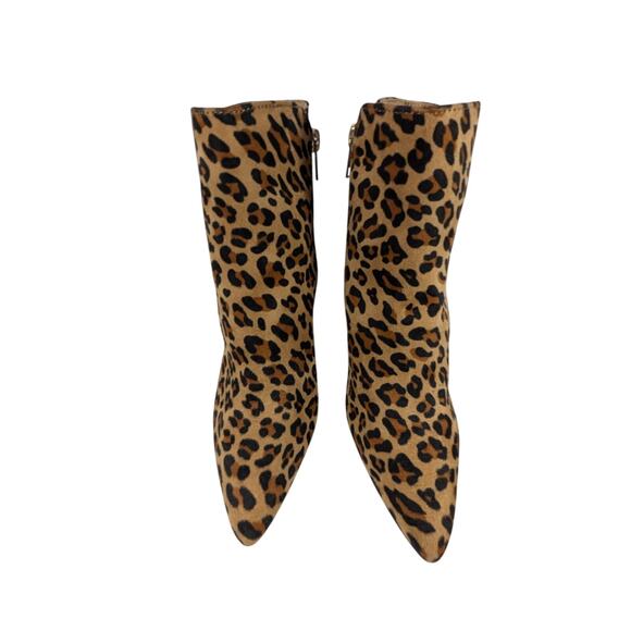 NWOT-1 SHOW! ZIGI SOHO! SAVIDA BLACK/TAN/BROWN LEOPARD SPOTTED ANKLE BOOTS!SZ 8M - Picture 4 of 10